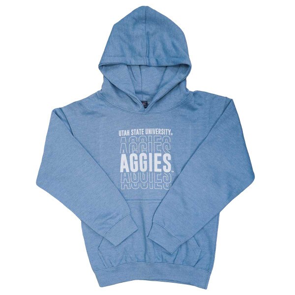 Youth Utah State University Aggies Repeated Hoodie Light Blue